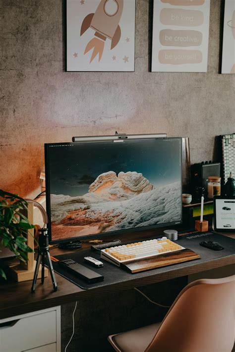 Computer Setup with Big Monitor Screen · Free Stock Photo