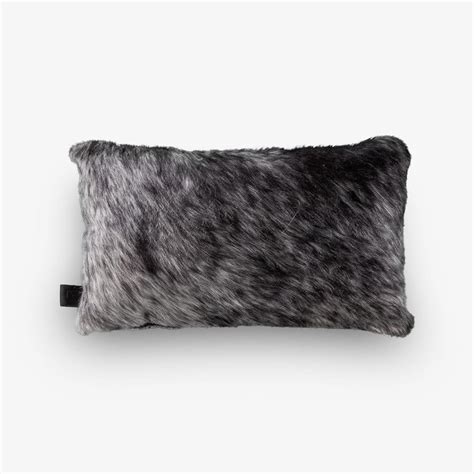 Cowhide Lumbar Cushion Black White Both Sides X Cm Bag Home