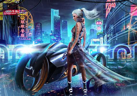 Cyberpunk Anime Girl Wallpaper