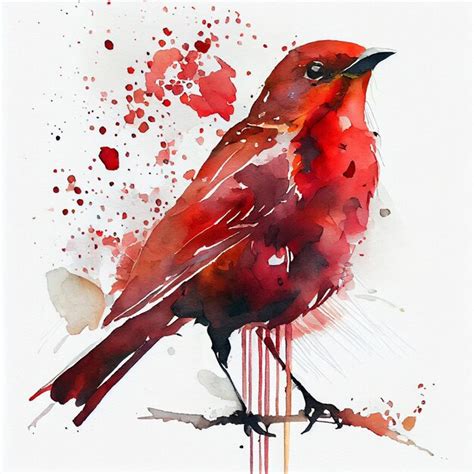 Premium Photo | Bird watercolor drawing paint