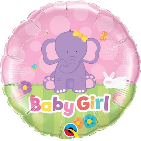 Pink Elephant Baby Girl Foil Balloons Party Save Smile