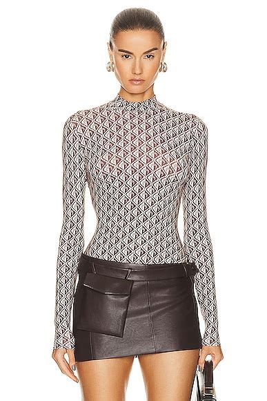 Marine Serre Regenerated Moon Diamant Jersey Second Skin Top In Moon