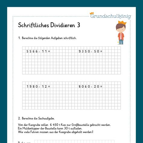 Königspaket Schriftliches Dividieren Mit Zweistelligen Zahlen Mathe