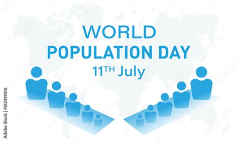 World Population Day July Vector Illustration Banner Greeting Card