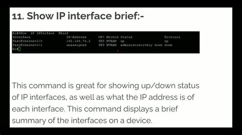 Show IP Interface Brief Cisco Commands YouTube