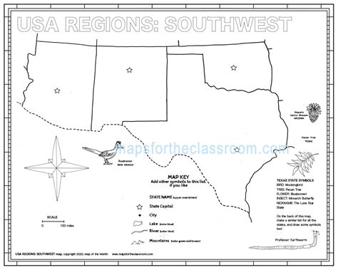 Southwest States Map Blank