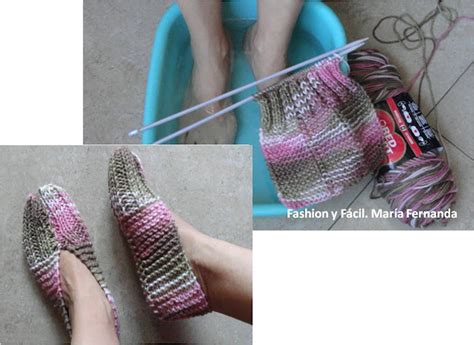 Fashion y Fácil DIY Cómo tejer unos slippers o pantuflas que se tejen