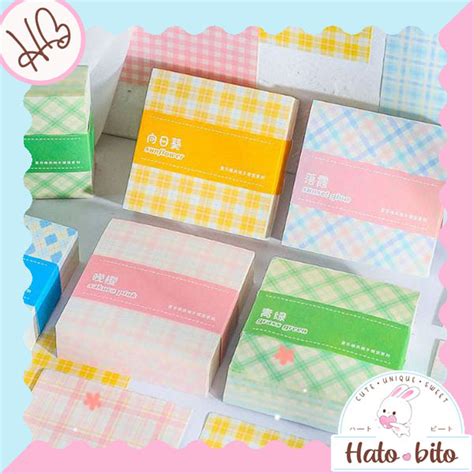 Jual 1 Set Isi 200 Lembar Kertas Hias Deco Paper Plaid Series Kawai