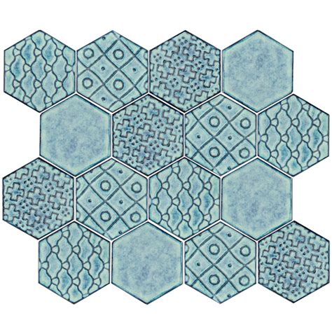 73mm Hexagon Bathroom Ceramic Porcelain Mosaic Tiles