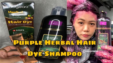 PURPLE COLOR AUGEAS HERBAL HAIR DYE SHAMPOO YouTube