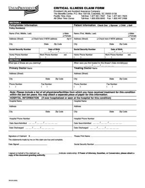 Fillable Online Critical Illness Claim Form Laymon Group Fax Email