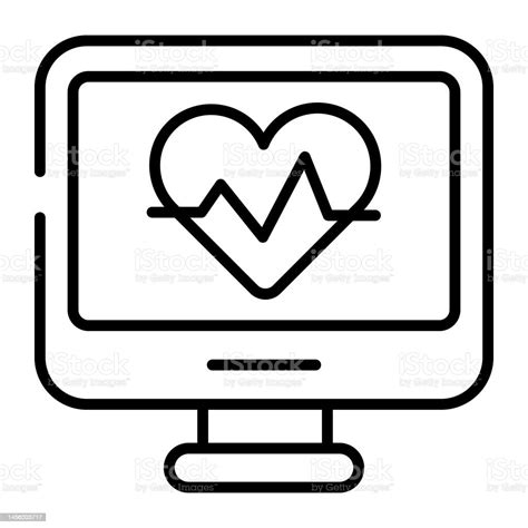 An Icon Of Health Monitor In Modern Style Pulse Monitor Stock