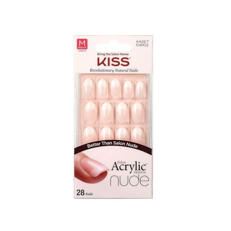 Kiss Salon Acrylic Nude French Nails 28 Count Graceful By Kiss