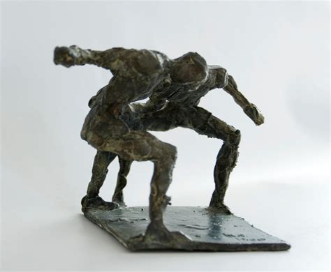 Hans Schröder Zwei Boxer Two Boxers Sculpture Bronze 1960 s