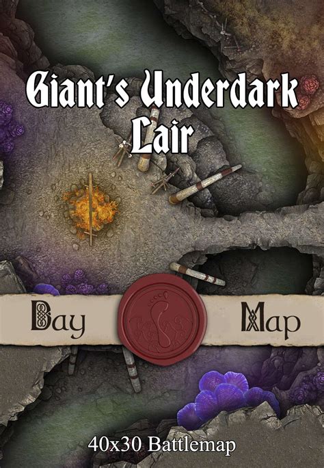 40x30 Battlemap Giants Underdark Lair Seafoot Games Underground