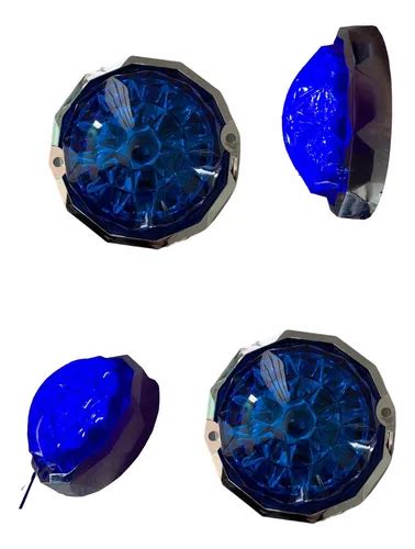 Plaf N Led Azul Tipo Diamante Bisel Cromo Universal Pzs