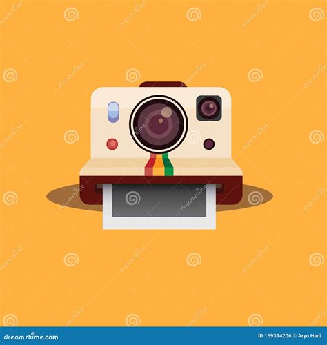 Polaroid Camera In Cartoon Flat Illustration Vector Stock Vector