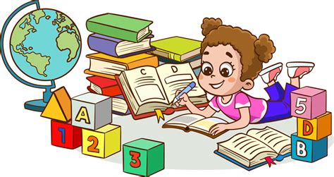 cute little kids reading books 14199160 Vector Art at Vecteezy