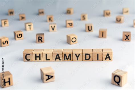 Chlamydia Word From Wooden Blocks With Letters Parasitic Bacterium