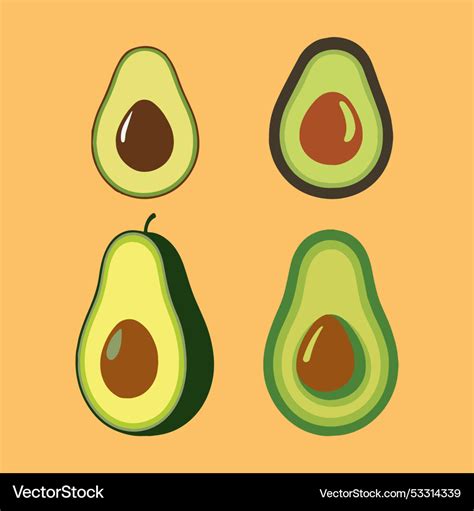 Avocado art Royalty Free Vector Image - VectorStock