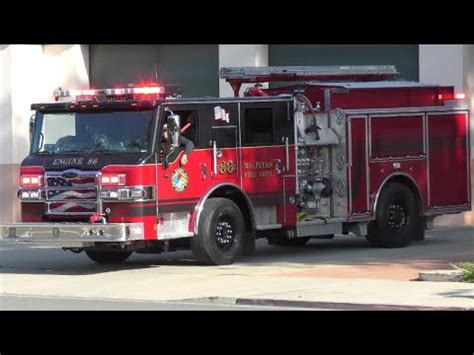 Milpitas Fire Dept Engine 86 Responding CODE 3 YouTube