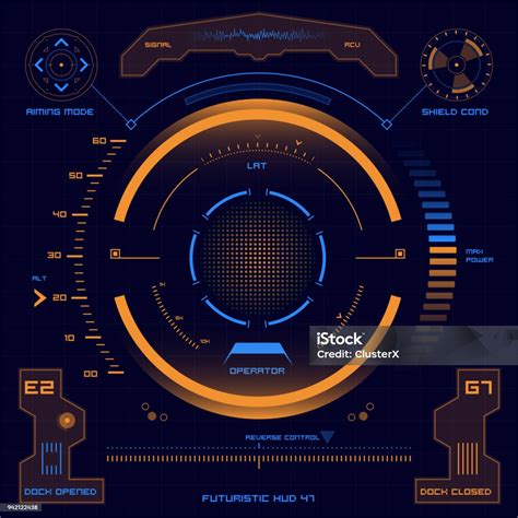 Antarmuka Pengguna Layar Sentuh Futuristik Hud Ilustrasi Stok Unduh