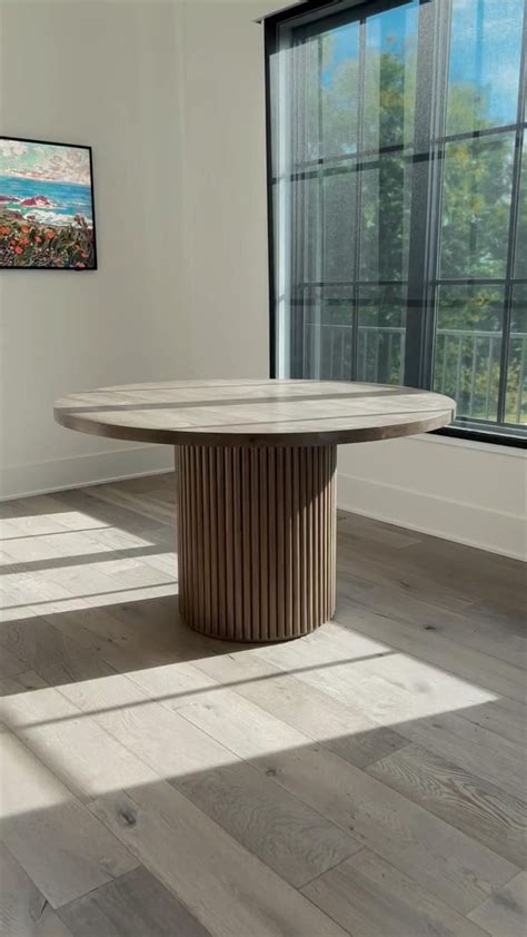 Handcrafted Fluted Round Dining Table For A Modern Home Kitchen Table