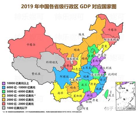 2019年中国各省级行政区gdp对应国家图 知乎