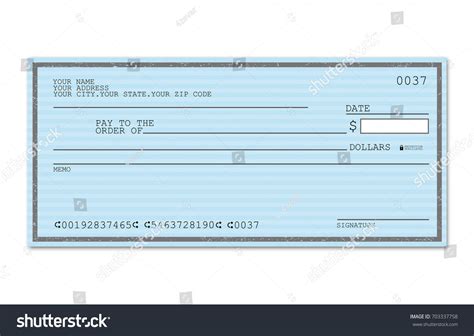 Blank Check Stock Vector (Royalty Free) 703337758 | Shutterstock