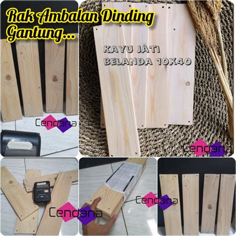 Jual Papan Kayu Jati Belanda Rak Ambalan Dinding Rak Gantung