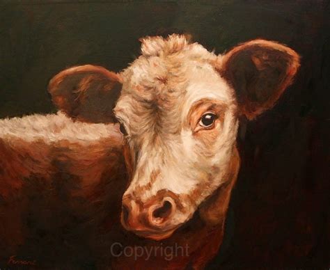 Hereford Cow Wall Art-cow Canvas Art'cow Gazing' - Etsy