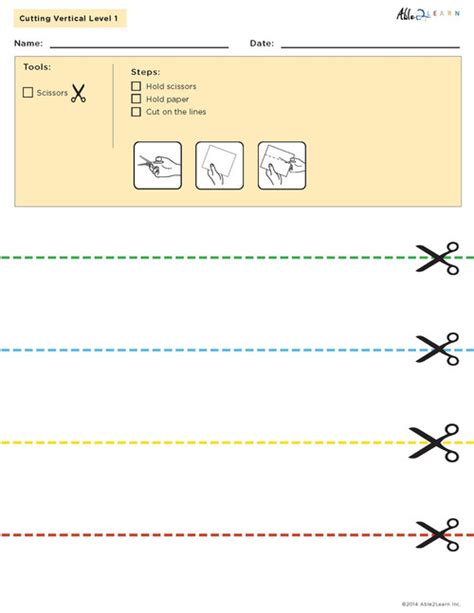 Cutting Zig Zag Horizontal Lines- 5 Pages - Able2learn Inc.