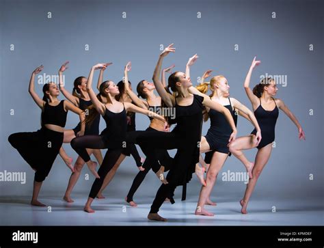 The Group Of Modern Ballet Dancers Stock Photo Alamy