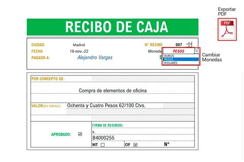 Formato Recibo De Caja En Excel Excel Para Todos