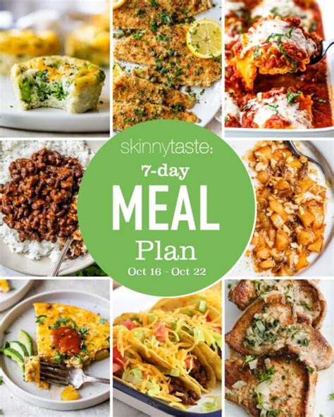 Free 7 Day Healthy Meal Plan (Oct 16-22) - Skinnytaste