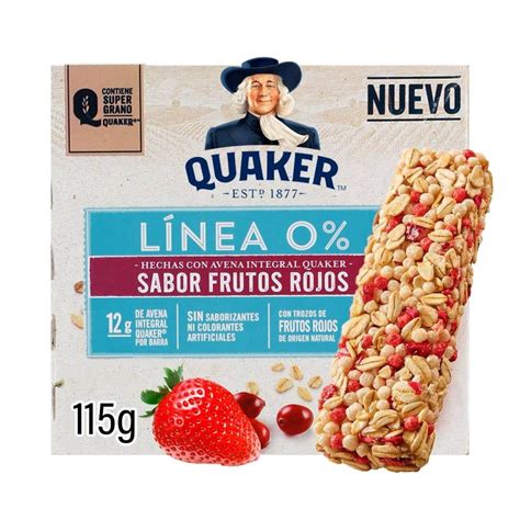 Barras de avena Quaker Línea 0 sabor frutos rojos 115 g Walmart