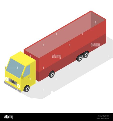 Cargo Truck Transportation Commercial Transport Flat 3d Isometric