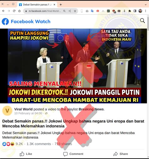 SALAH Video Jokowi Ungkap Bahwa Negara Uni Eropa Dan Barat Mencoba