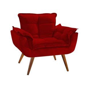 Poltrona Decorativa Opala Deluxe Suede Vermelho Leroy Merlin