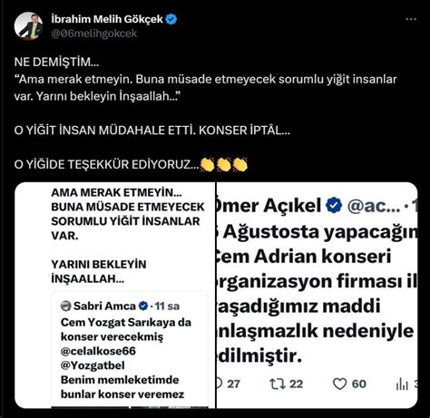 Melih G K Ek Hedef G Stermi Ti Mhp Li Belediye Cem Adrian Konserini