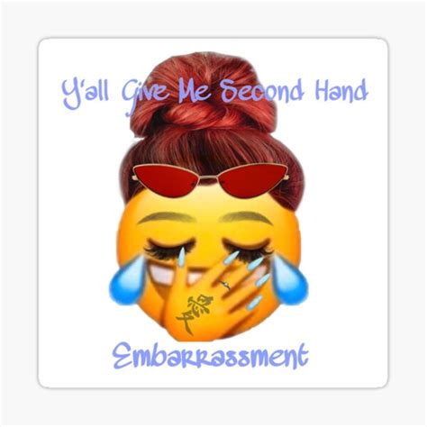 "Funny Second Hand Embarrassment Meme" Sticker for Sale by ...