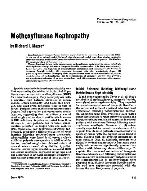 (PDF) Methoxyflurane nephropathy | Larry Bernstein - Academia.edu