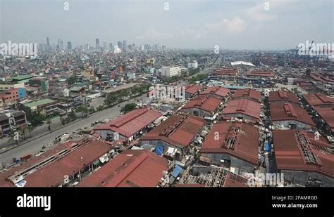 Aerial Of Poor People Housing In Tondo Manila Philippines Stock Video