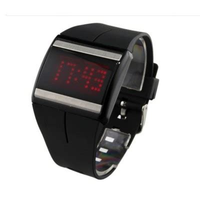 Digital Mens Red LED Light Sport Wrist Watch SYGMALL