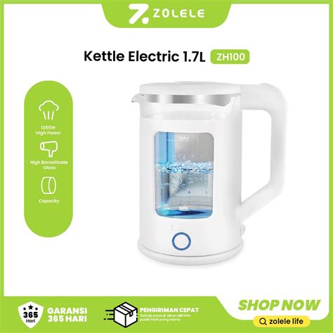 Jual ZOLELE Electric Kettle Listrik Multifungsi 1 7L Kaca Thermo Pots