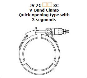 V Band Clamp With 2 Segment / 3 Segment / 4 Segment, Twin Bolts Clamp