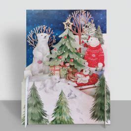 D Pop Up Kerstkaart Miniature Greetings Ijsberen Muller Wenskaarten