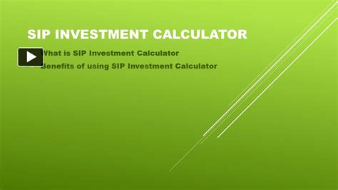 Ppt Sip Investment Calculator Calculate Your Returns With Ease 1