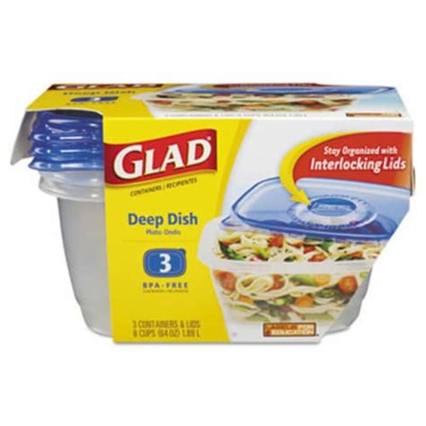 Glad® Deep Dish Containers and Lids (3 Pack), 64 oz - Fry’s Food Stores