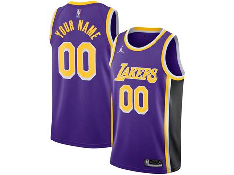 Los Angeles Lakers Men's Jordan Brand Purple Swingman Custom Jersey ...